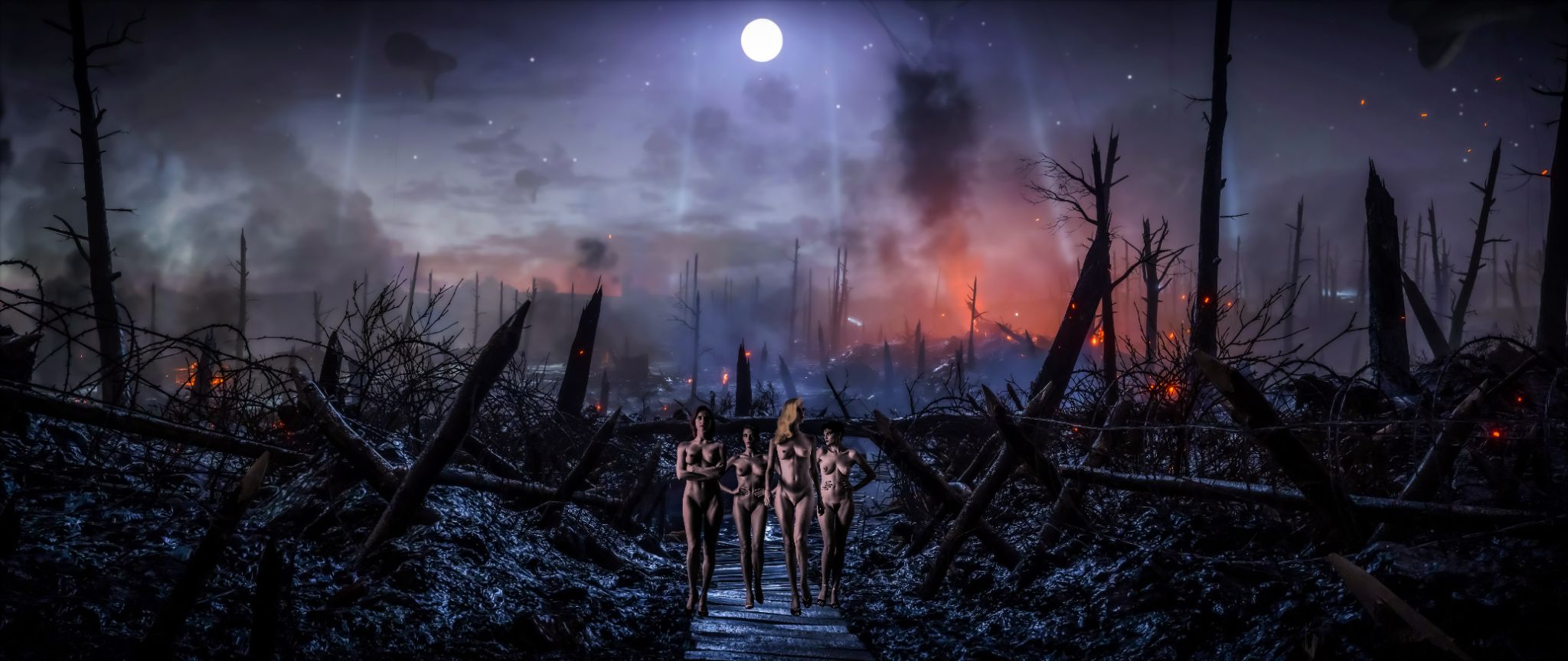 WW 1 Naked Girls in Battle